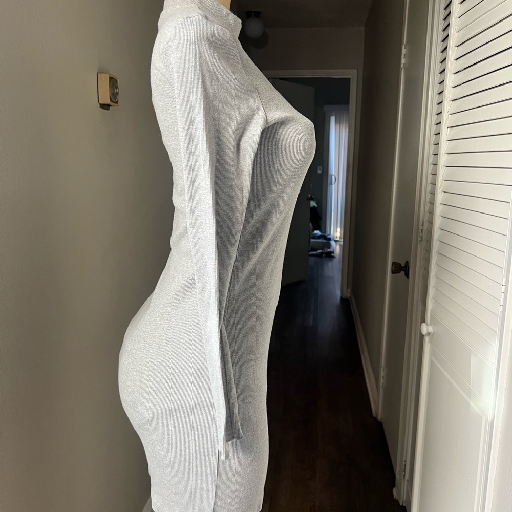 Abercrombie & Fitch Heather Gray Long Sleeve Dress - Picture 3 of 11